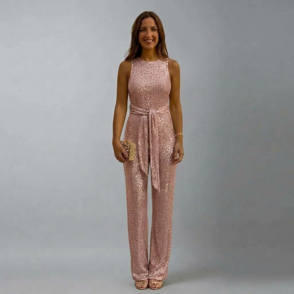 Brooklyn | Kvinnors Paljett Raka Ben Kvälls Jumpsuit