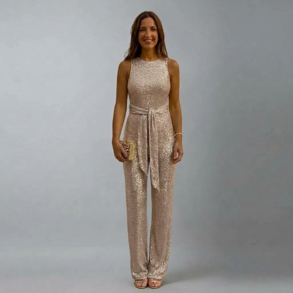 Brooklyn | Kvinnors Paljett Raka Ben Kvälls Jumpsuit