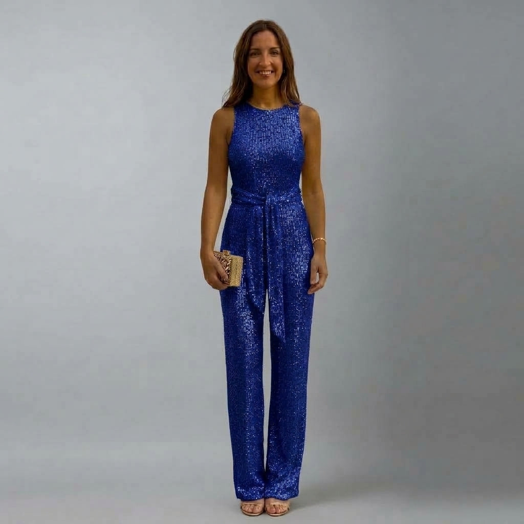Brooklyn | Kvinnors Paljett Raka Ben Kvälls Jumpsuit
