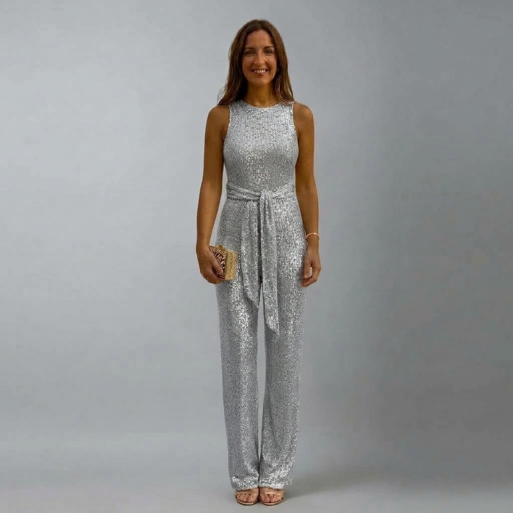 Brooklyn | Kvinnors Paljett Raka Ben Kvälls Jumpsuit