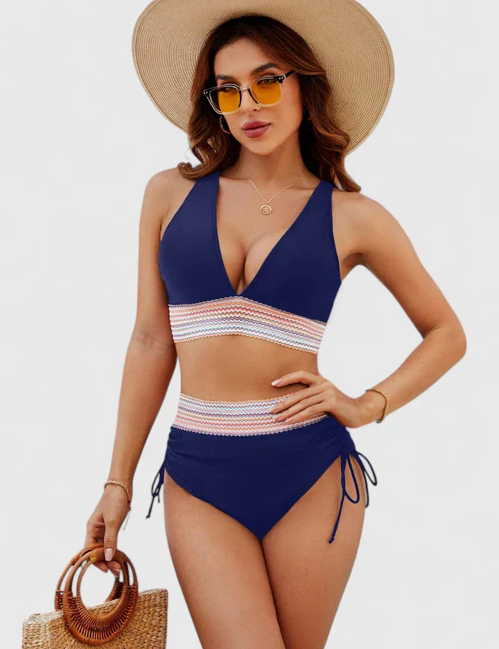 Penelope | Damens Höga Bikini Baddräkt Set