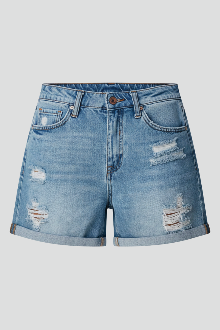 Charlotte | Damens Casual Shorts med Sliten Franskant