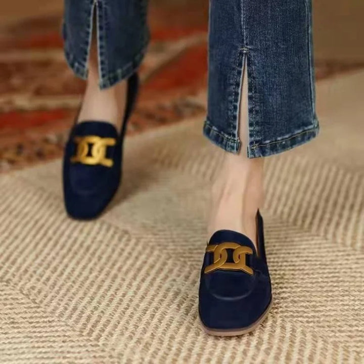 Dorothy | Loafers med Guldfärgad Dekoration