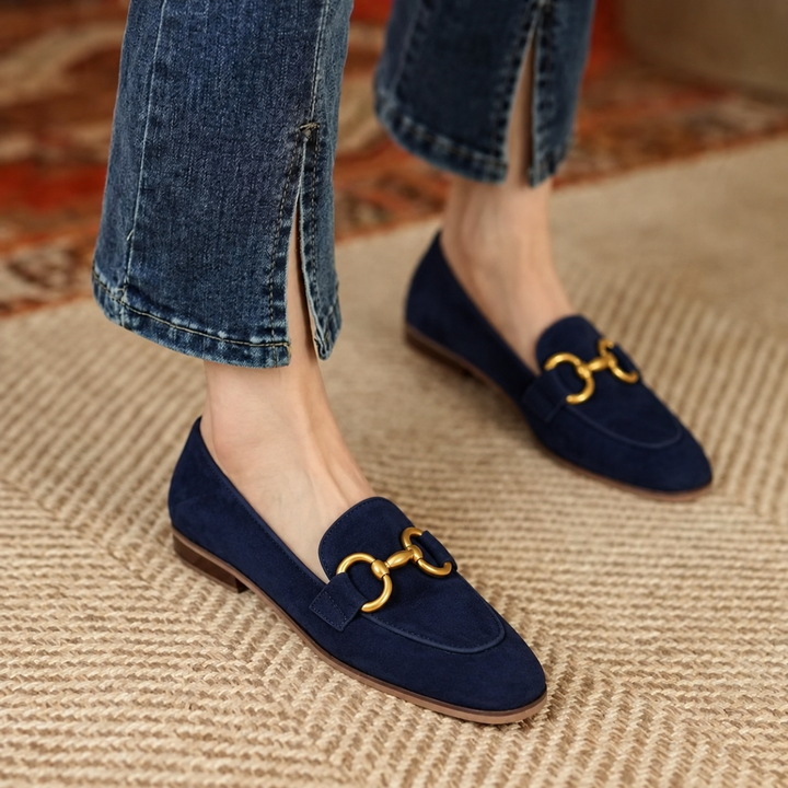 Dorothy | Loafers med Guldfärgad Dekoration