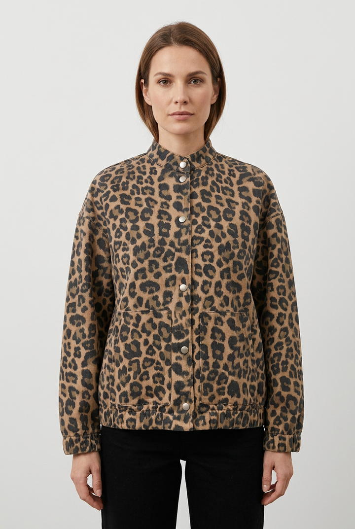 Elodie | Elegant Leopardmönstrad Jacka