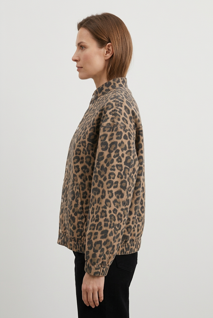 Elodie | Elegant Leopardmönstrad Jacka