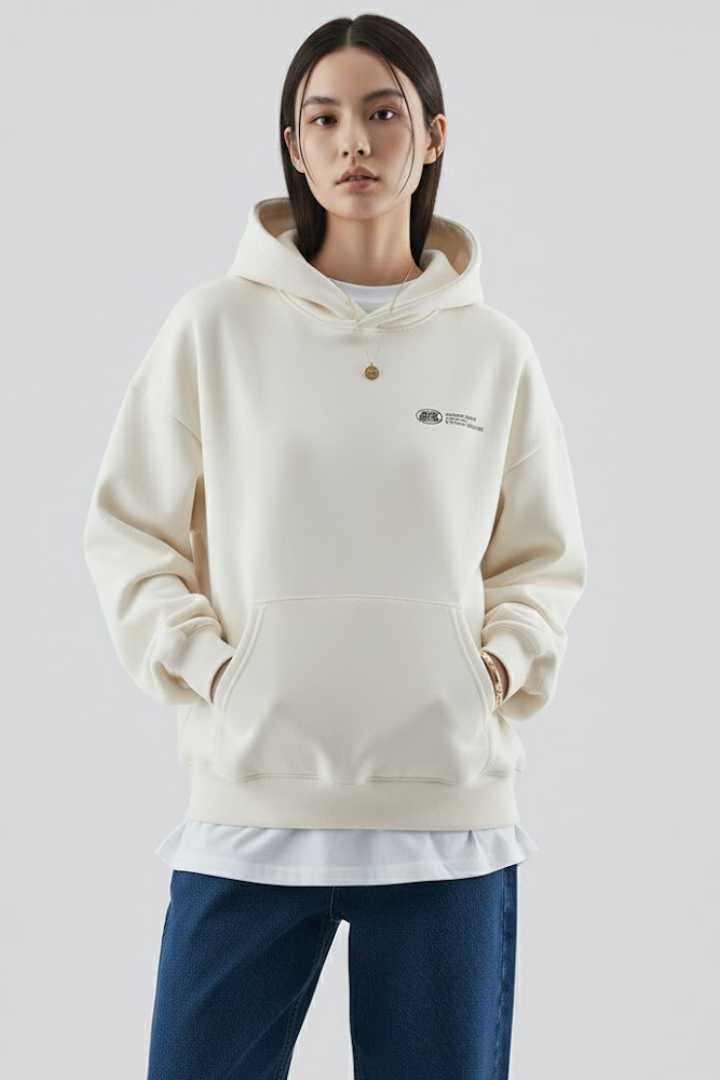 Fiona | Dam Hoodie med Framsidan Tryck och Pullover Design
