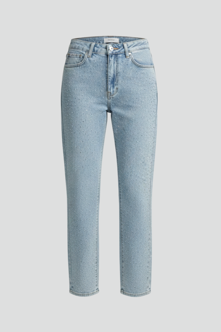 Katherine | Damens Högmidjade Glittrande Rakben Jeans
