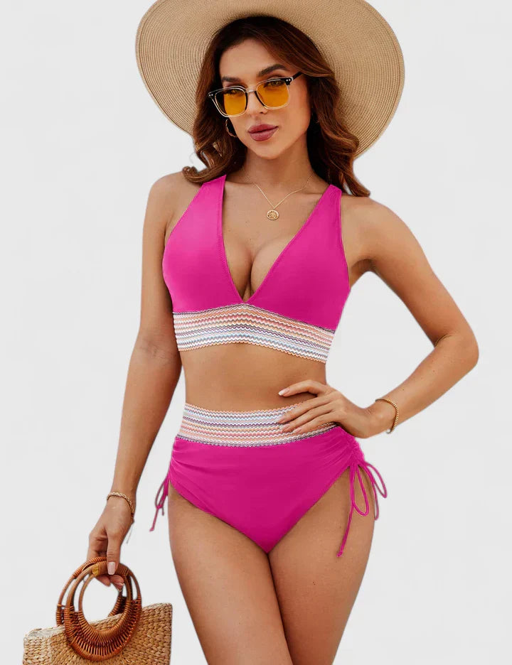Penelope | Damens Höga Bikini Baddräkt Set