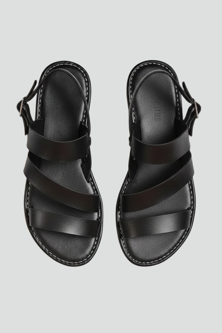 Makayla | Kvinno moderna platta sandaler med bakrem