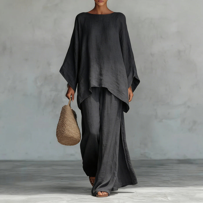 Dam Oversized Set med Ponchotopp och Vida Byxor