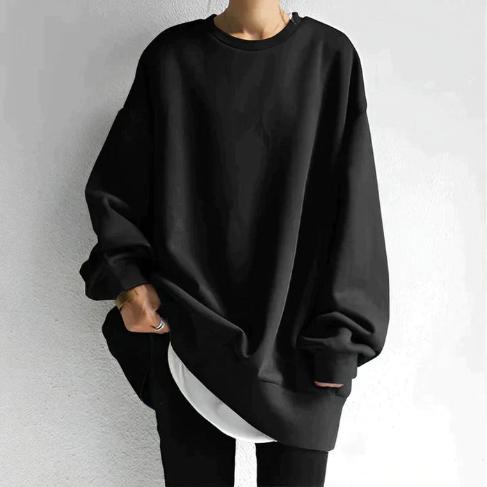 Oversized Sweatshirt med Crew Neck och Drop Shoulder