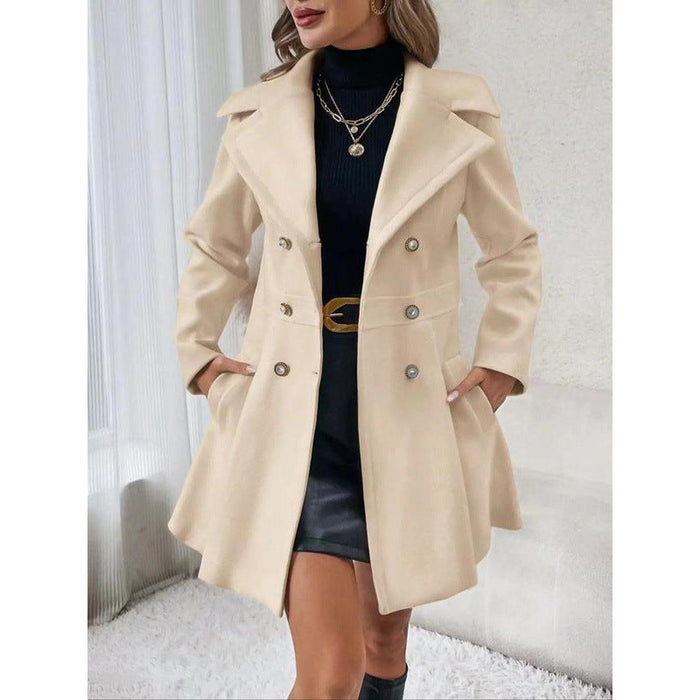 Dam Trenchcoat med Dubbelknäppning och Skärp