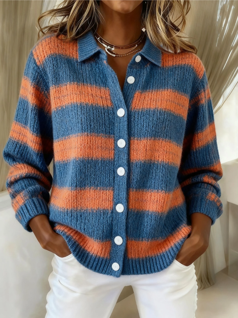 Livia – Stickad Blus Med Ränder