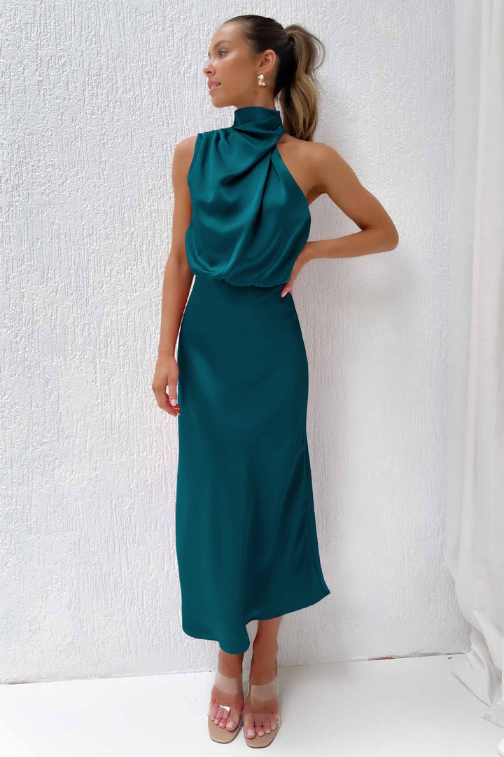 Faith | Kvinnors Chic Halterneck Aftonklänning