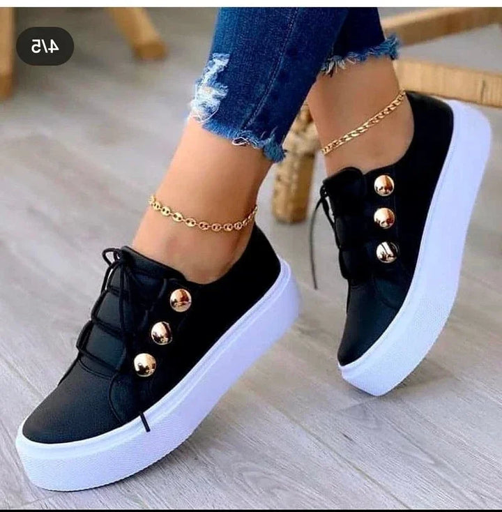 Serena | Ortopediska Platåsneakers Med Rund Tå