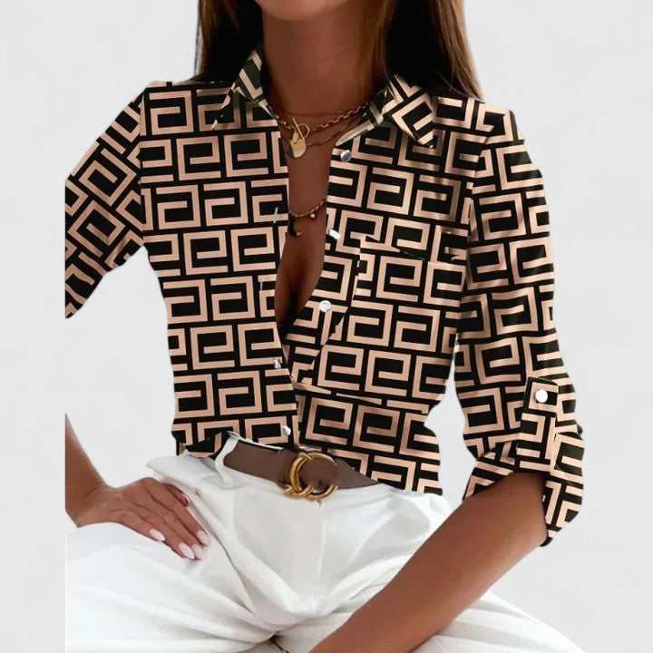 Lisette | Elegant Blus med Långa Ärmar