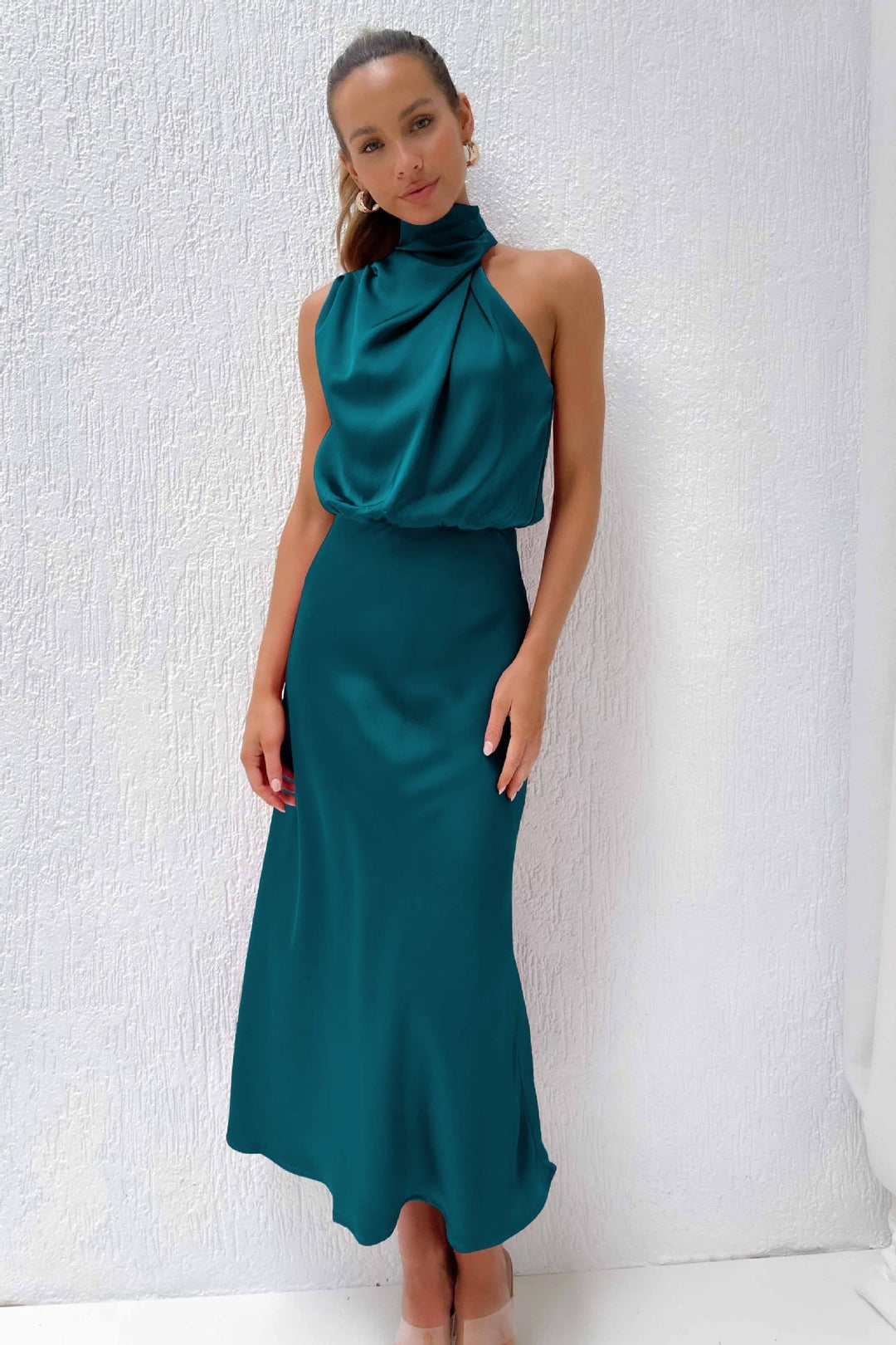 Faith | Kvinnors Chic Halterneck Aftonklänning