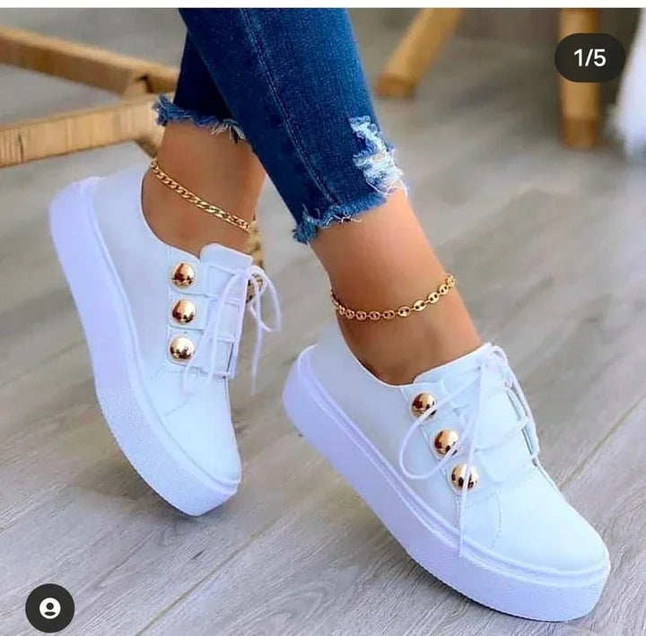 Serena | Ortopediska Platåsneakers Med Rund Tå