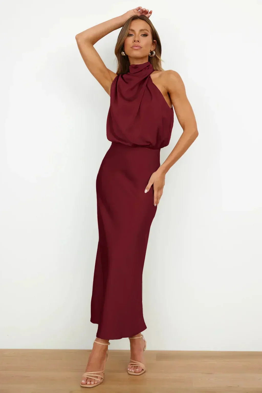 Faith | Kvinnors Chic Halterneck Aftonklänning