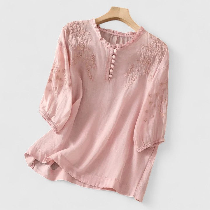 Vasilene | Elegant Blus Med Knappar