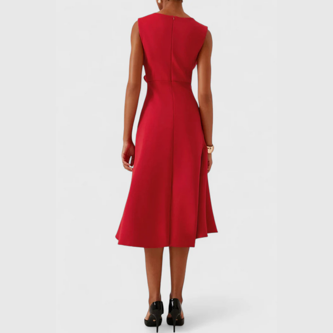Eleanor | Draperad Asymmetrisk Midiklänning För Dam