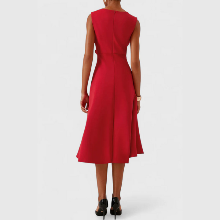 Eleanor | Draperad Asymmetrisk Midiklänning För Dam
