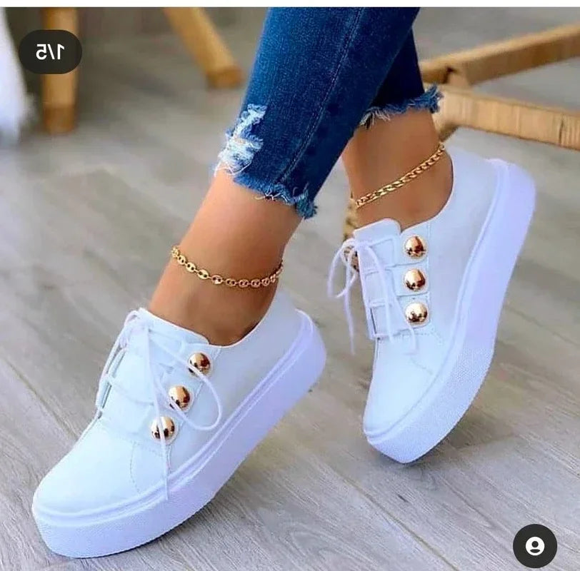 Serena | Ortopediska Platåsneakers Med Rund Tå