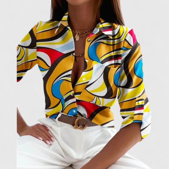 Lisette | Elegant Blus med Långa Ärmar