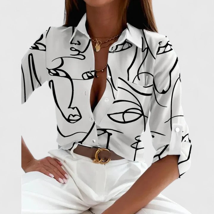 Lisette | Elegant Blus med Långa Ärmar