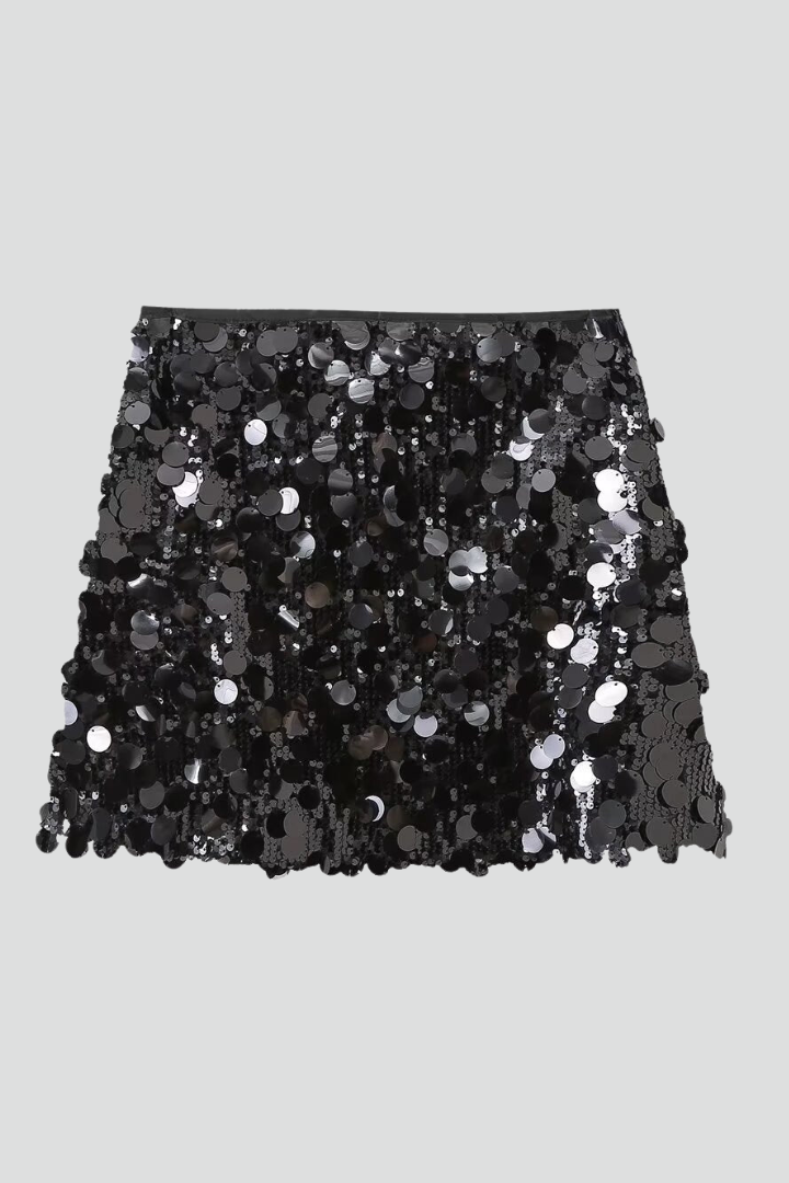 Madison | Kvinnoformad Mini Kjol med Paljetter och Glitter