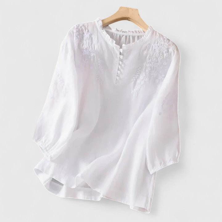 Vasilene | Elegant Blus Med Knappar