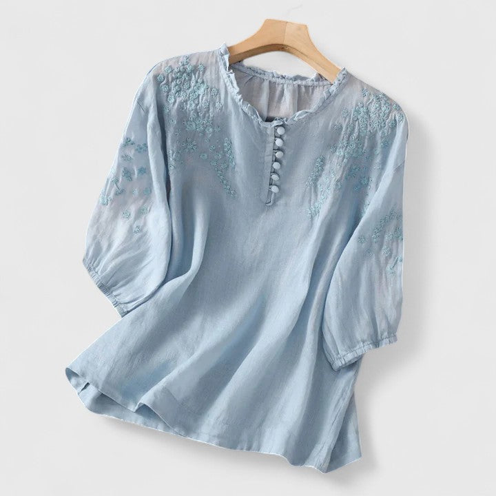 Vasilene | Elegant Blus Med Knappar