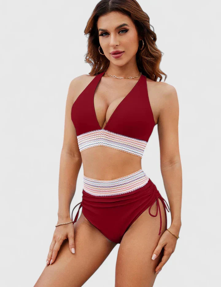 Penelope | Damens Höga Bikini Baddräkt Set