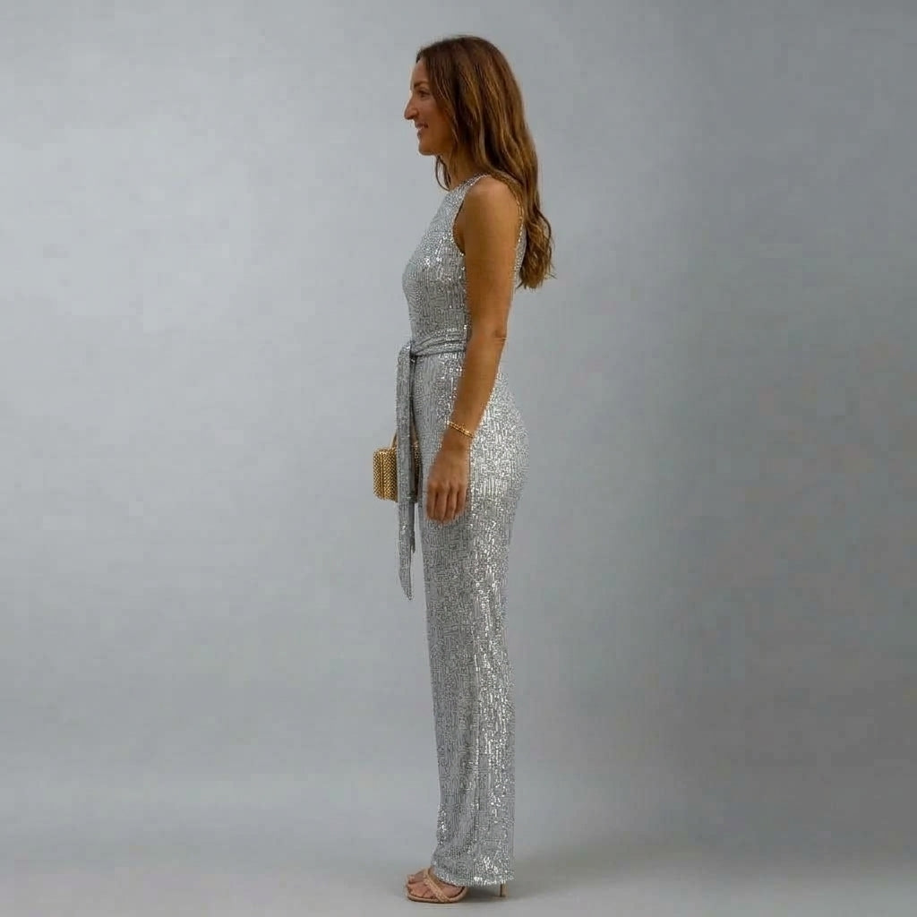 Brooklyn | Kvinnors Paljett Raka Ben Kvälls Jumpsuit
