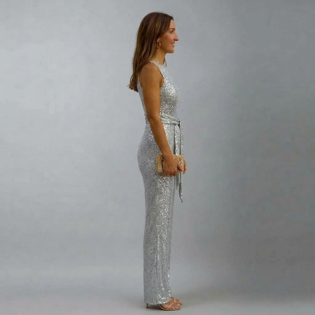 Brooklyn | Kvinnors Paljett Raka Ben Kvälls Jumpsuit