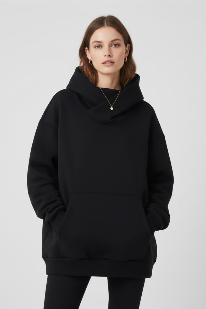 Gabriella | Damhoodie med hög krage och bred huva