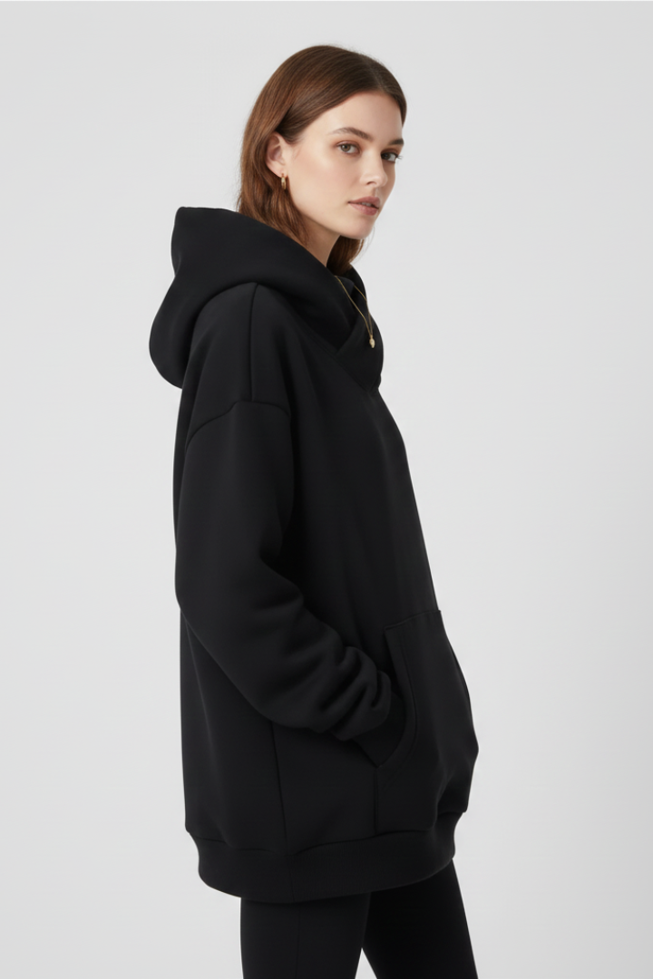 Gabriella | Damhoodie med hög krage och bred huva
