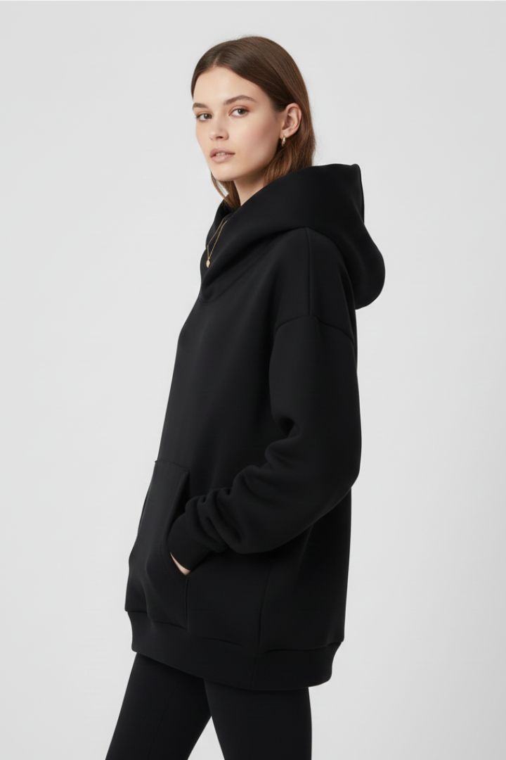 Gabriella | Damhoodie med hög krage och bred huva