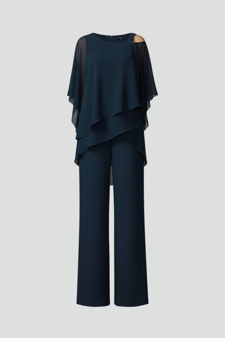 Dakota | Flödande Jumpsuit Med Vida Ben Och Bara Axlar För Dam