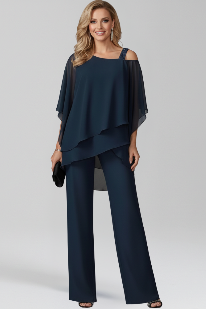 Dakota | Flödande Jumpsuit Med Vida Ben Och Bara Axlar För Dam