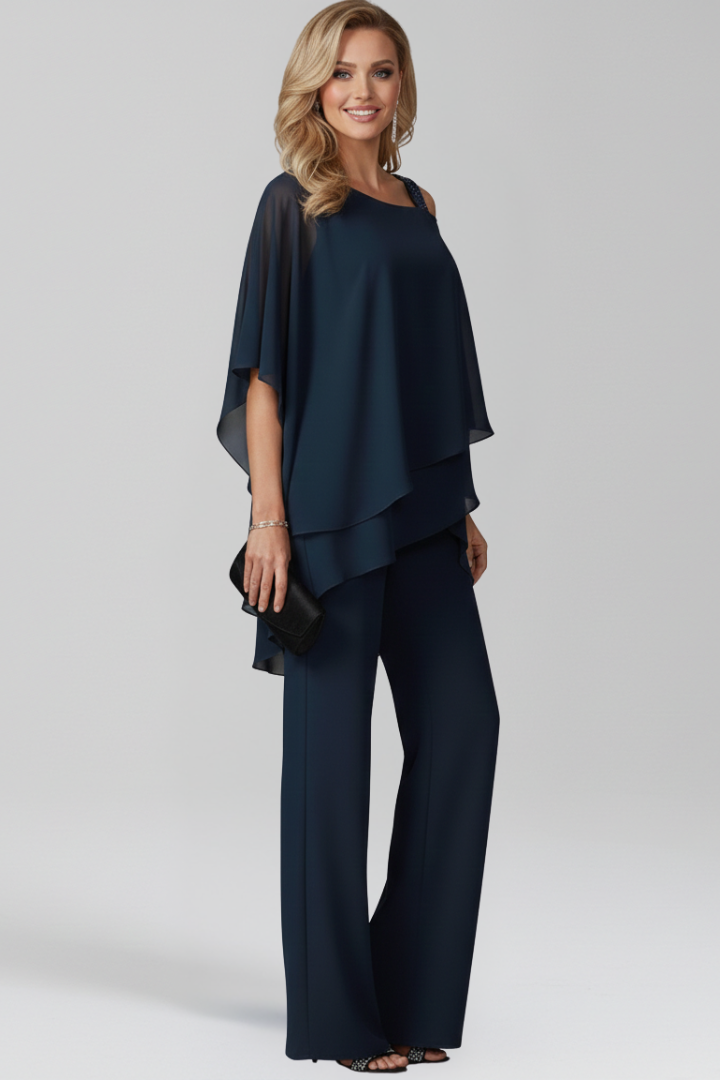 Dakota | Flödande Jumpsuit Med Vida Ben Och Bara Axlar För Dam