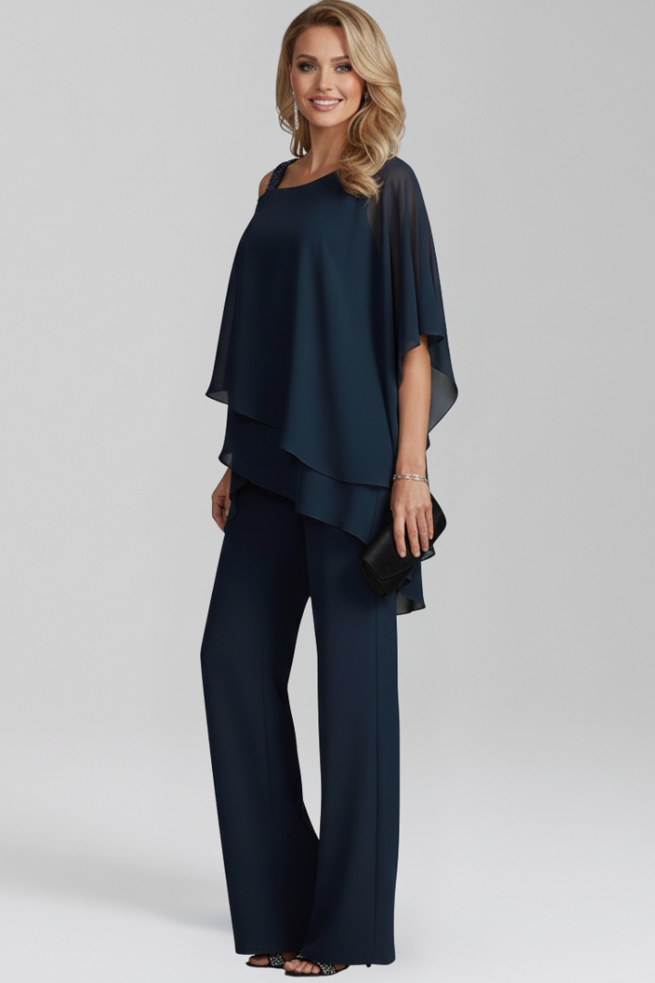 Dakota | Flödande Jumpsuit Med Vida Ben Och Bara Axlar För Dam