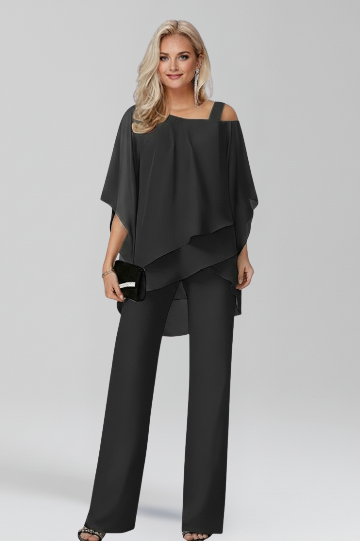 Dakota | Flödande Jumpsuit Med Vida Ben Och Bara Axlar För Dam