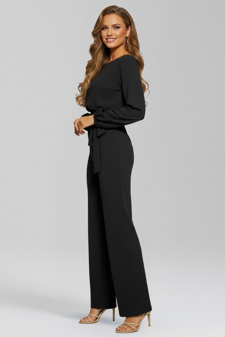 Caroline | Dam Rundhalsad Knytmidja Klassisk Jumpsuit