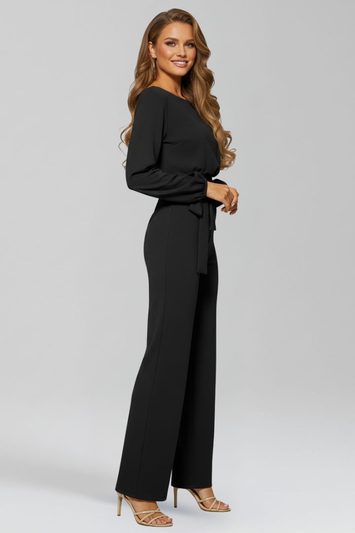 Caroline | Dam Rundhalsad Knytmidja Klassisk Jumpsuit