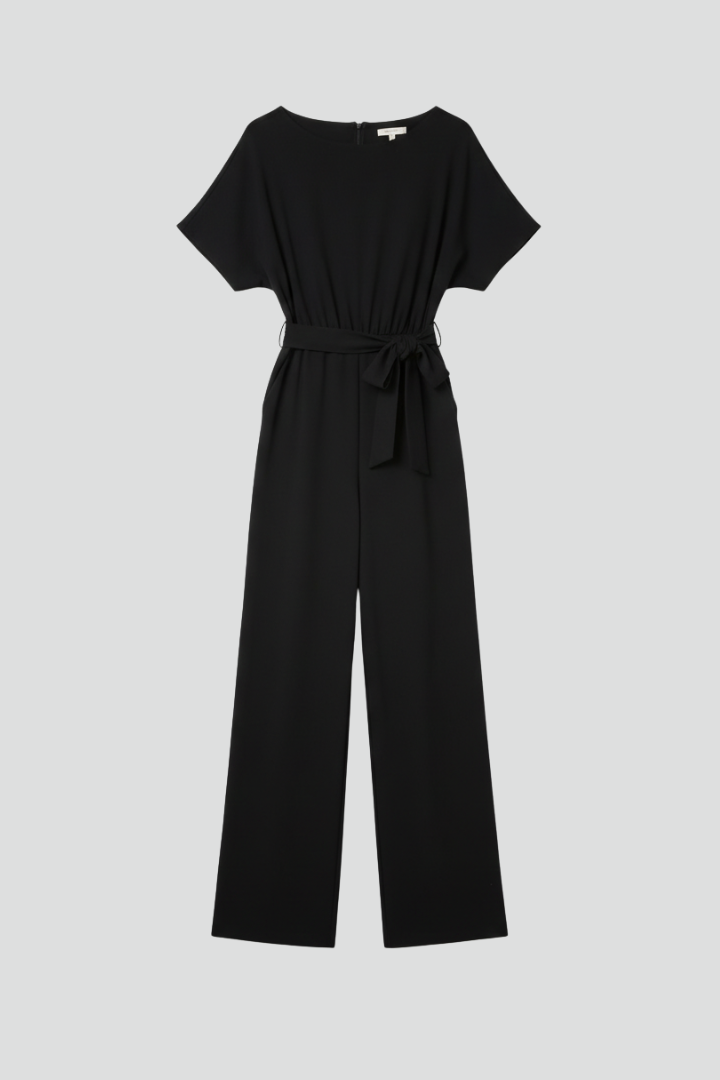 Danielle | Klassisk Jumpsuit Med Knytskärp Och Vida Ben För Dam
