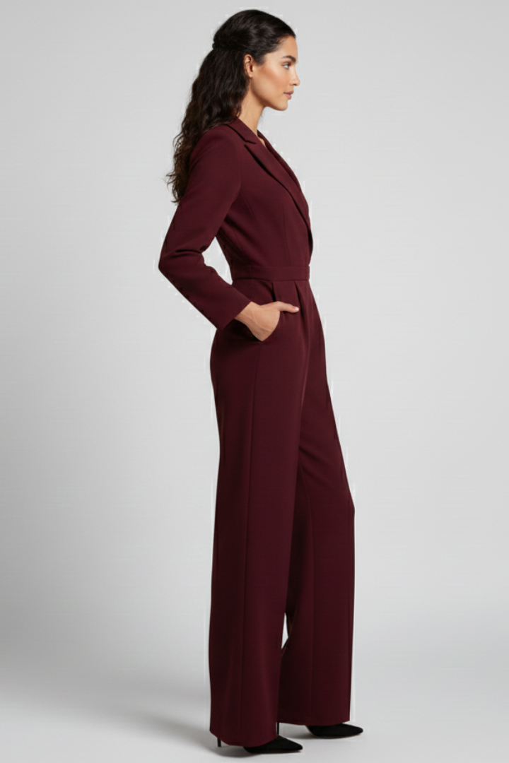 Charlotte | Skräddarsydd Jumpsuit Med Omlott Fram Och Vida Ben För Dam