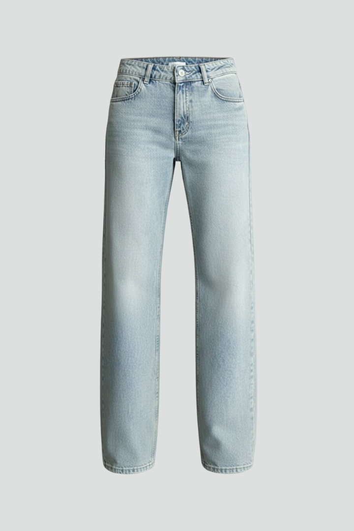 Heather | Damens avslappnade jeans med vida ben och dragsko