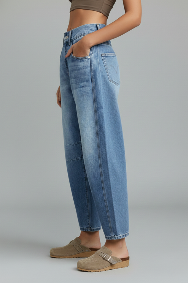 Isabella | Damens avslappnade lågmidjade raka jeans